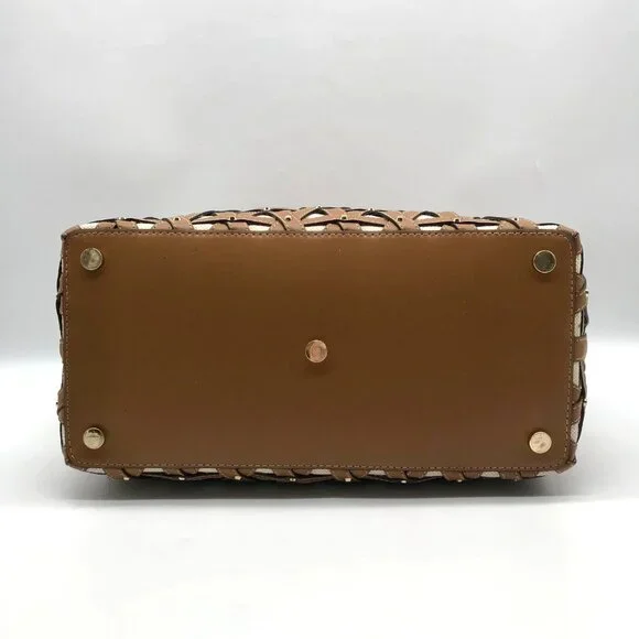 Michael Kors Tan Leather & Canvas Large Brooklyn Tote Bag - Picture 5 of 10